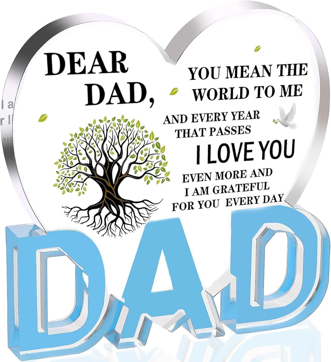 Acrylic Heart Plaque Gift for Dad