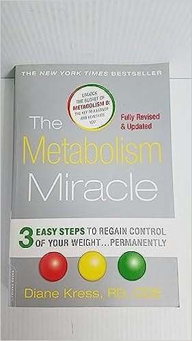 Cover image of the book 'The Metabolism Miracle, Revised Edition: 3 Easy Steps to Regain Control of Your Weight . . . Permanently' by Diane Kress. The cover features a title in bold blue letters against a white background, promising a path to regaining control of your weight. This book is the featured product in our blog post about the importance of understanding your basal metabolic rate for ultimate health.