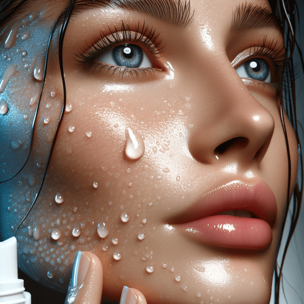 Close-up image showcasing the hydrating effects of Neutrogena Hydro Boost Face Moisturizer with Hyaluronic Acid.