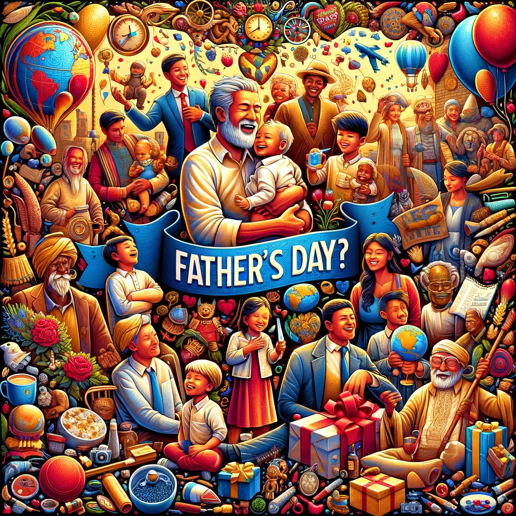 A feature image representing 'When Is Father's Day?' showcases the global celebration of Father's Day with diverse depictions of fathers and children from different cultures, symbolizing the universal nature of fatherhood.