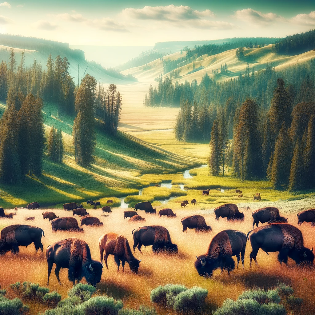 Elk Island National Park, located at Range Road 203 Fort Saskatchewan AB, is beautifully depicted in this image, which represents the blog post [What To Know About Elk Island National Park](https://sunnydaysgo.com/what-to-know-about-elk-island-national-park/). The picture showcases a serene scene of a herd of bison or elk, embodying the natural splendour of Elk Island. The wildlife is seen gracefully grazing and roaming in the lush meadows and forests, highlighting the park's conservation efforts and the opportunity for wildlife viewing. This visually captivating representation of Elk Island Park, also known as Elk Park, perfectly encapsulates the essence of the area's unique environment and diverse ecosystem.