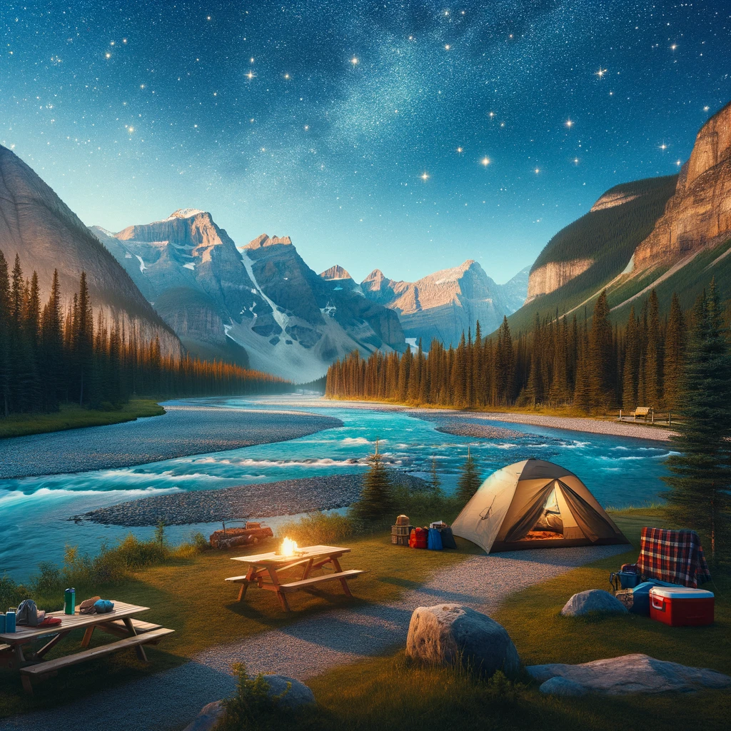 Belly River, Alberta, offers a tranquil camping escape at the Belly River Campground in the Rocky Mountains.