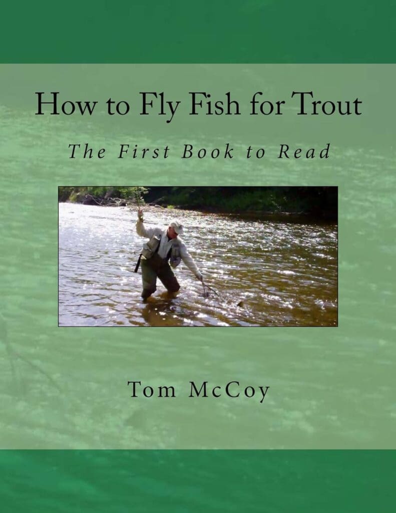 The Book cover shows a fly fisherman netting a fish in a sunlit river, inviting readers to shop now.