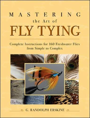 This is an illustrative guide showcasing the intricate art of tying flies for fishing, capturing the creativity and precision involved in crafting various fly patterns.