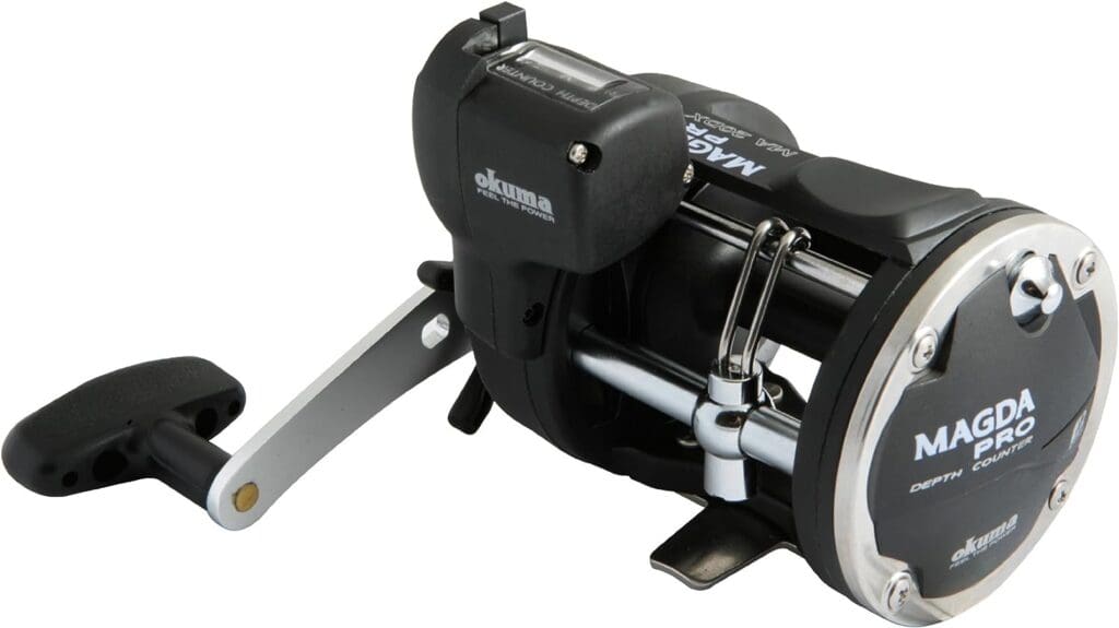 Showcasing the Okuma Magda Pro Line Counter Levelwind Trolling Reel.