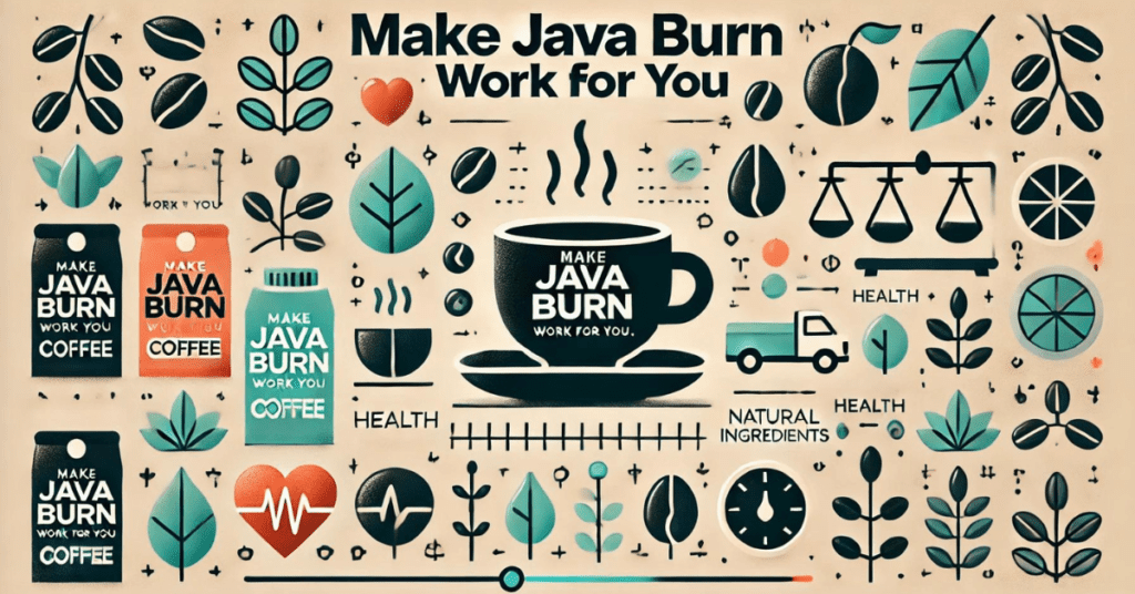 A feature image for weight loss coffee recipe Java Burn with coffee and health icons.