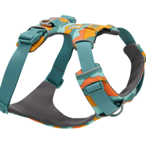 Bright and durable Ruffwear Front Range Harness with an ergonomic design and secure straps.