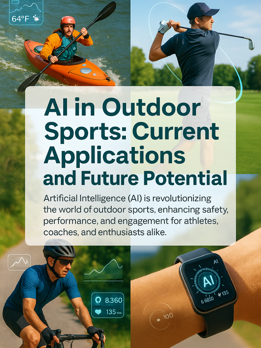 Athlete using AI-driven gear on a hiking trail