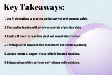 AI wilderness survival key takeaways summary