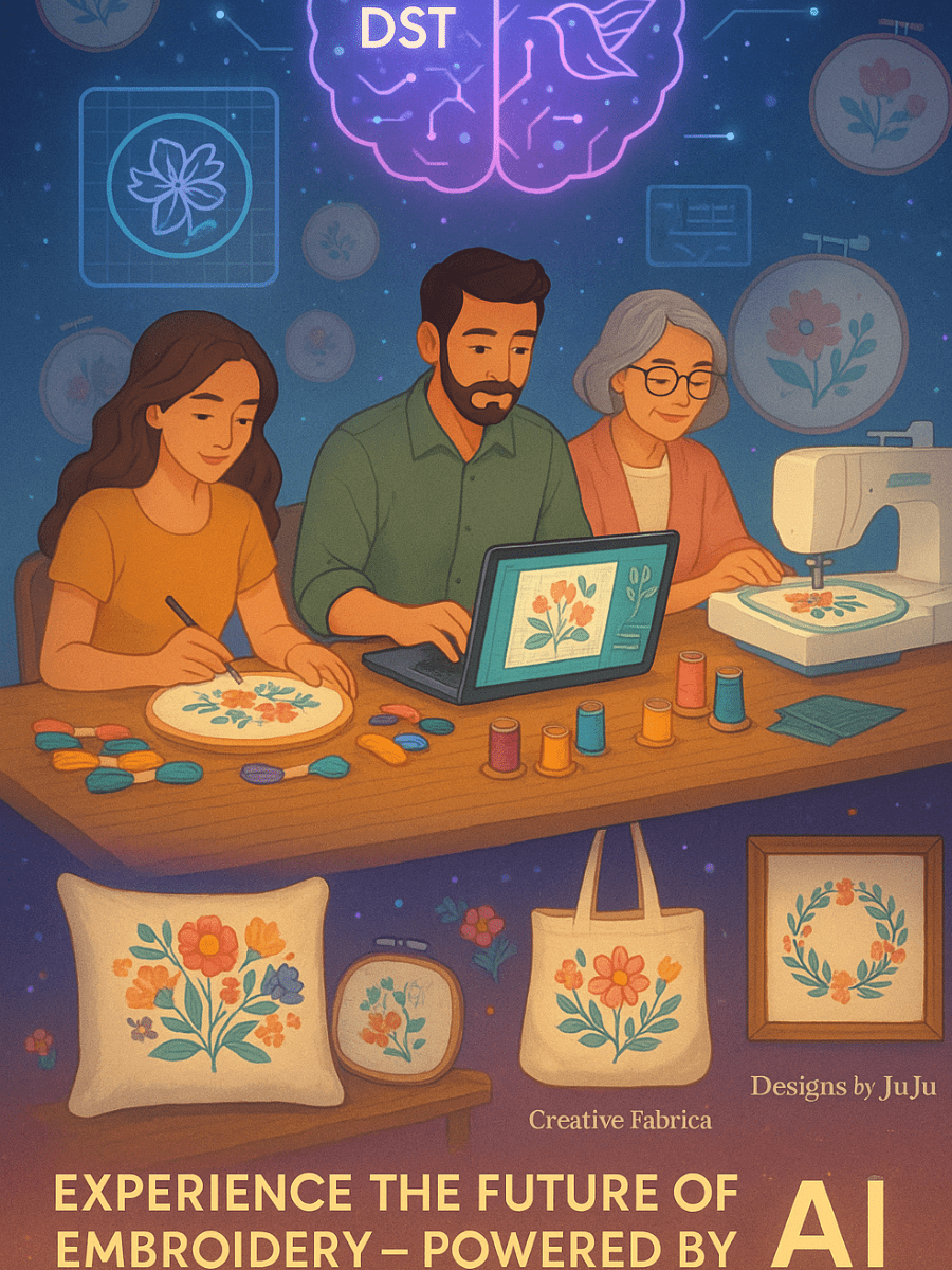 AI-generated embroidery patterns showcase