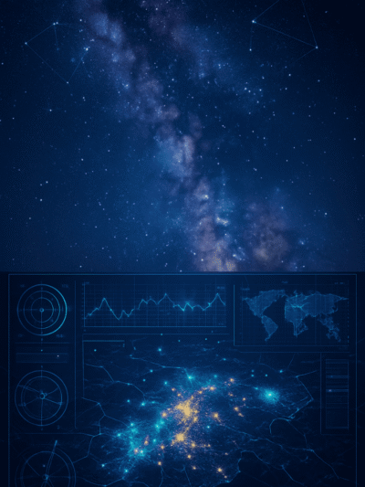 AI light pollution map showing dark sky locations for optimal stargazing conditions