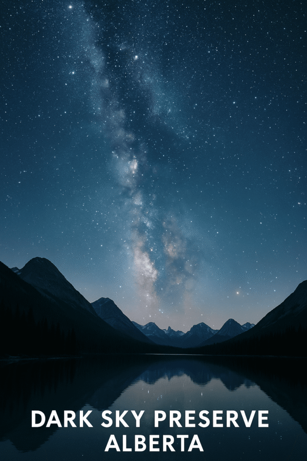 Stunning Milky Way over Alberta's dark sky preserve with silhouetted trees